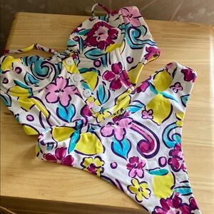 LPA Floral Bikini - Pink, Yellow, Blue